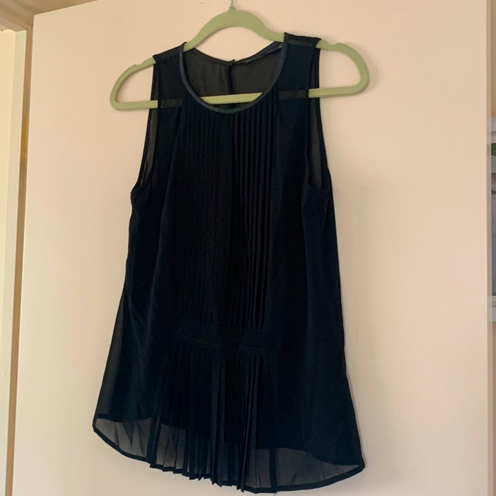 Zara chiffon top with pleat detail S